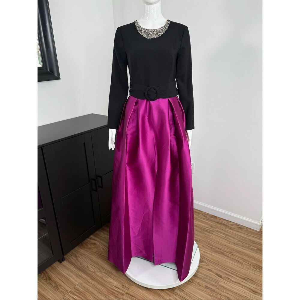 SACHIN & BABI Desdemona Crystal Gown Fuchsia Black size 2 - Picture 5 of 14